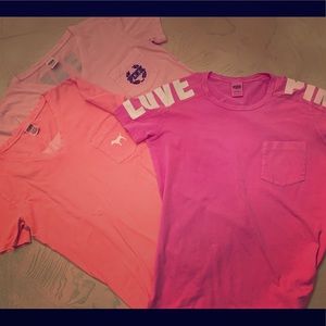 Bundle of 3 Victoria’s Secret Pink Oversized Tee